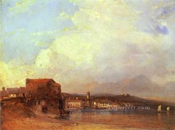  mar Lienzo - Lago de Lugano 1826 Paisaje marino romántico Richard Parkes Bonington